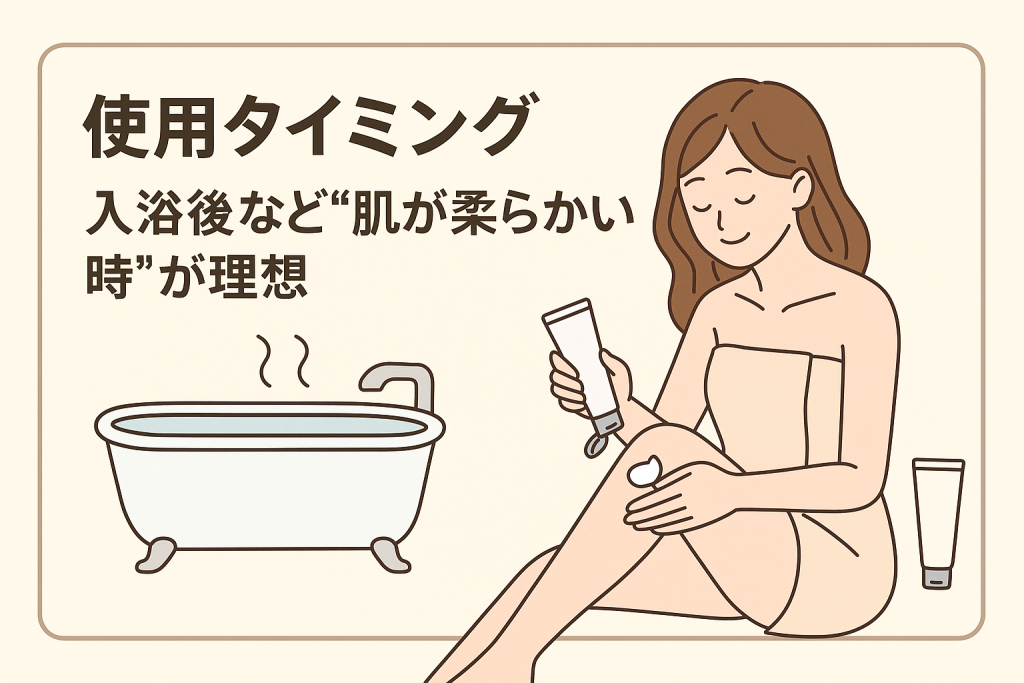 使用タイミング|入浴後など“肌が柔らかい時”が理想